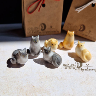 Maine Coon cat figurines Lignea Luna