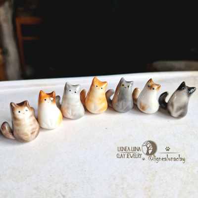 Tiny Adorable Cat Figurine Lignea Luna