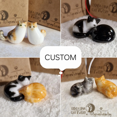 custom two cat memorial figure from photo